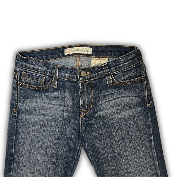 Kan Can Denim Co. Womens Straight Distressed Jeans W/ Embellished Back Pockets S - Picture 4 of 6